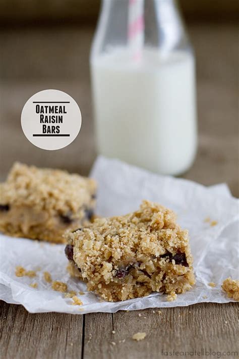 Oatmeal Raisin Bars - Taste and Tell