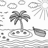 Coloring Page On A deserted island Download Or Print For Free sketch template