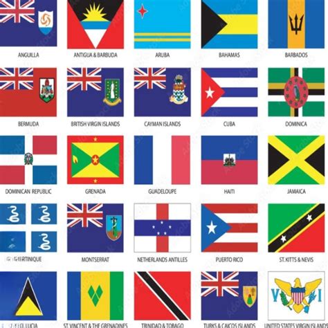 Caribbean Islands Flag Set Of 25 Country | Caribbean flags, Caribbean islands, Caribbean