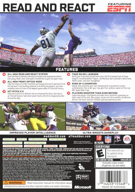 Madden NFL 08 cover or packaging material - MobyGames