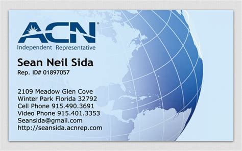 Project: ACN | MLM Business Business Card Orlando, FL | Fishpunt Design ...