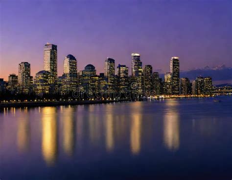 City skyline at night stock image. Image of downtown - 298746755