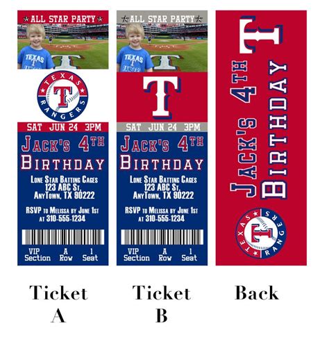 Texas Rangers Ticket Invitation | Etsy