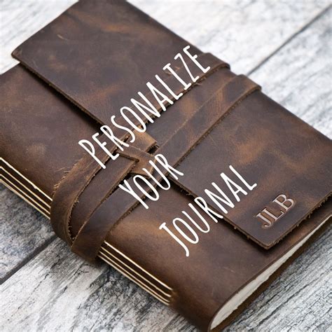 Personalized Leather Journal Notebook or Sketchbook Rustic