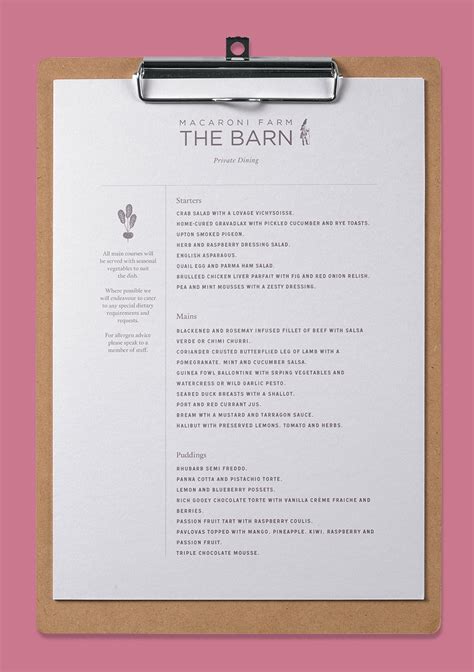 the-barn-menu – Private Dining and Self Catering, 2 bedroom cottage in the Cotswolds – Macaroni ...