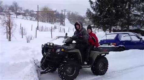 Polaris Sportsman 800 EFI Glacier Snow Plow - YouTube