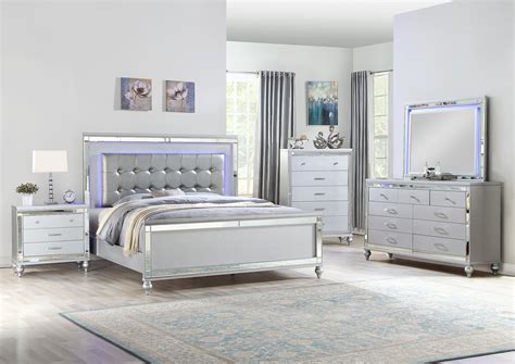 Galaxy Home Sterling Silver 4-Piece Bedroom Set