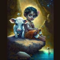 Little Krishna Stock Photos, Images and Backgrounds for Free Download