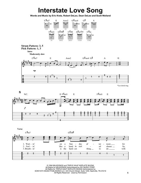 Interstate Love Song | Sheet Music Direct