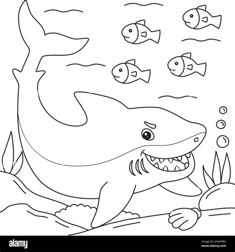 Great White Shark Coloring Page for Kids Stock Vector Image & Art - Alamy
