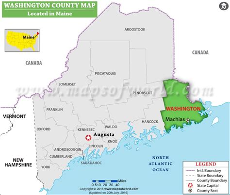 Washington County Map, Maine