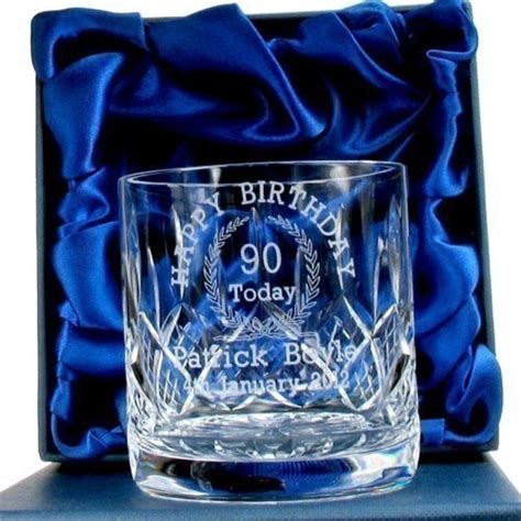 Engraved 90th Birthday Whisky Glass - The Personalised Gift Shop