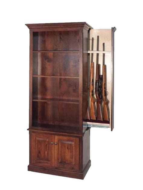 Winchester Bookcase with Hidden Gun Storage From Dutchcrafters Amish