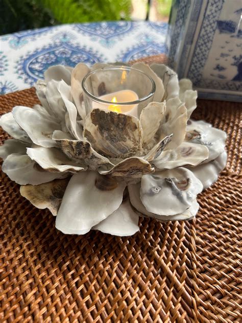 Oyster Shell Votive Candle Holder Oyster Cluster Candle - Etsy