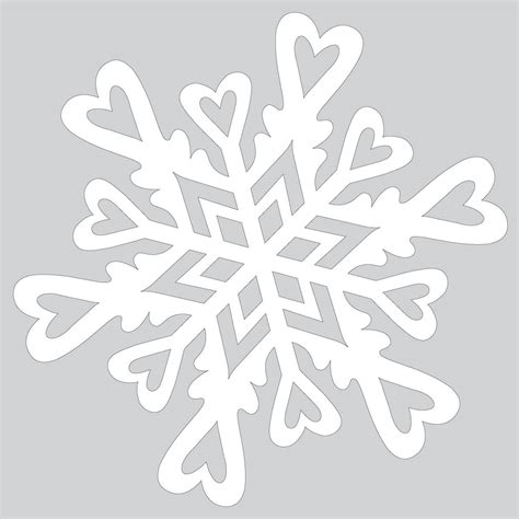 Paper Snowflake Pattern with Hearts to Cut out | Free Printable Papercraft Templates