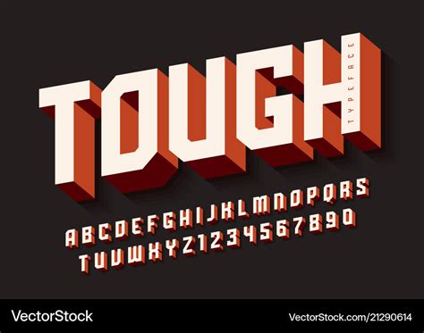 Tough bold display font design alphabet Royalty Free Vector