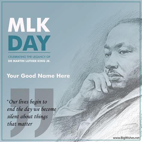 Happy Martin Luther King Jr. Day 2024 Wishes Card with Name