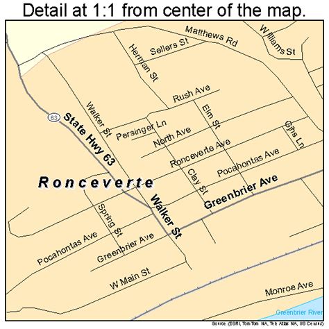 Ronceverte West Virginia Street Map 5470156