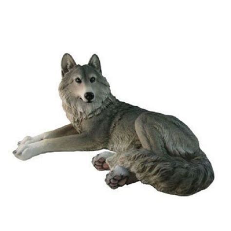 Resting Wise Gray Lone Wolf Figurine Timberwolves Pack Decorative Decor Statue | Statue, Lion ...