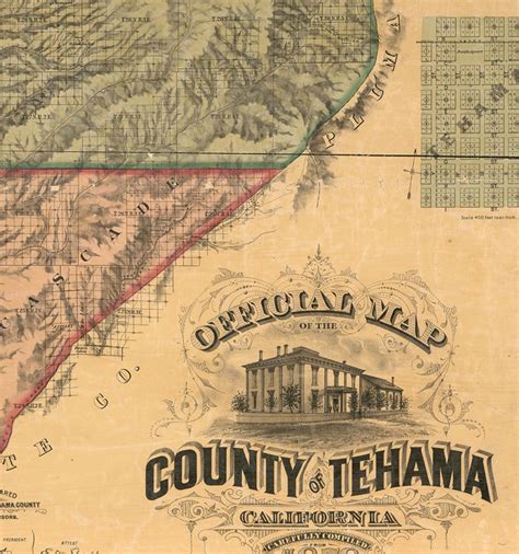 Map of Tehama County State of California 1878. Vintage - Etsy