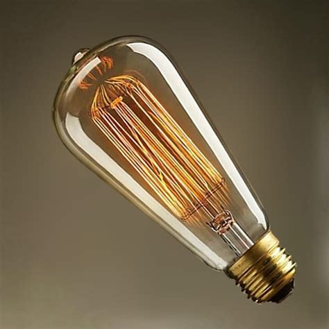 Retro ST64 Edison Light Incandescent Bulbs Vintage Tungsten Lamp 110V/240V 60W E27 Dimmable ...