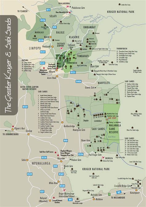 Sabi Sands Lodges Accommodation Map