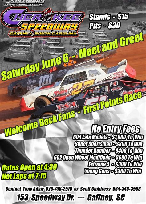 This Saturday night June 6th we will... - Cherokee Speedway