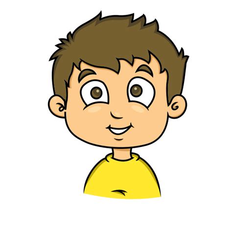 Smiling face of a child vector drawing | Free SVG