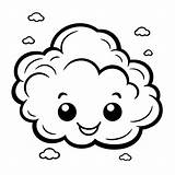 Cute Cloud Coloring Page sketch template