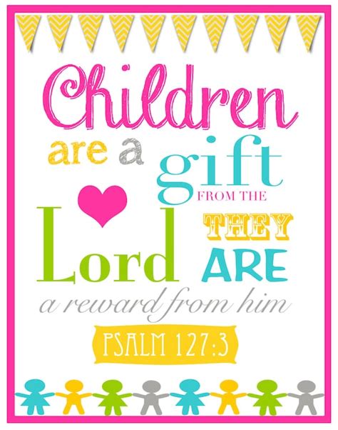 Items similar to Children Are A Gift From God - Bible Verse Wall Art on Etsy