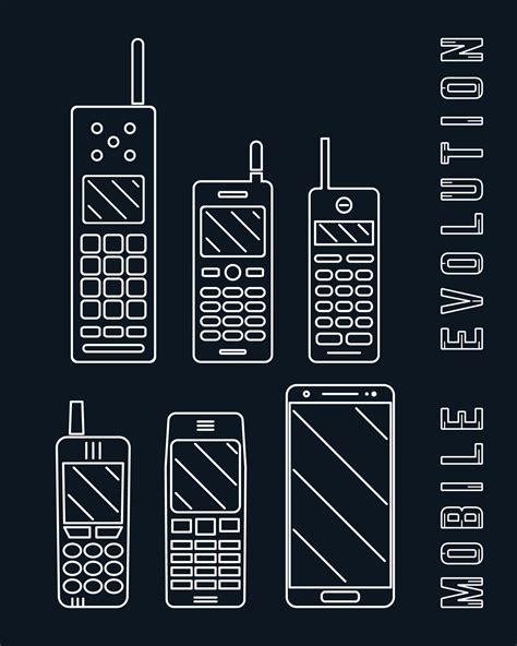 Mobile phone. Smartphone evolution line design 1401984 Vector Art at Vecteezy