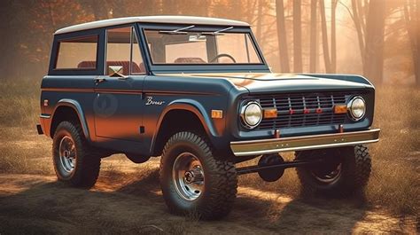 The Old Ford Bronco With A Wood Grain Background, Picture Of New Ford ...