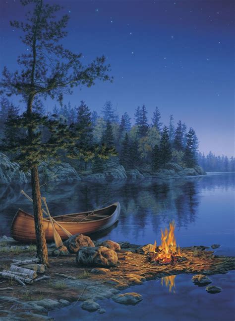 Darrell Bush | Under the Stars | World Wide Art | Camping art, Outdoor art, Kinkade paintings