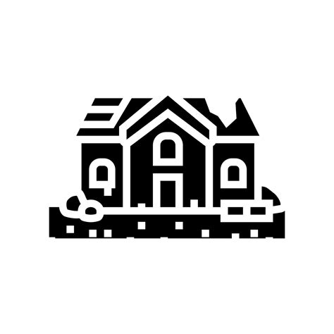 broken house disaster glyph icon vector illustration 22789901 Vector ...