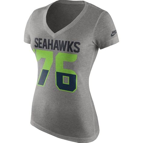 Women's Nike Gray Seattle Seahawks New Number Tri-Blend T-Shirt - Seahawks Pro Shop