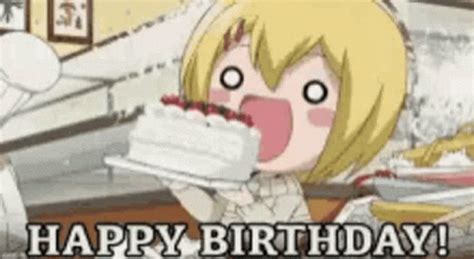 Happy Birthday Anime GIF - Happy Birthday Anime Birthday Cake - Discover & Share GIFs