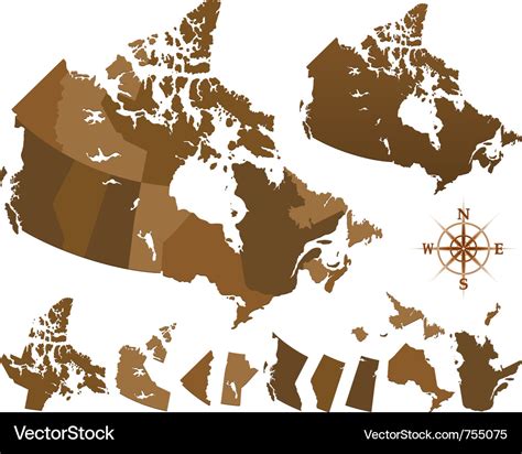 Canada map Royalty Free Vector Image - VectorStock