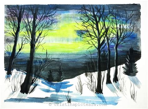 "Aurora Borealis" Northern Lights Watercolor 15/300 – Video tutorial