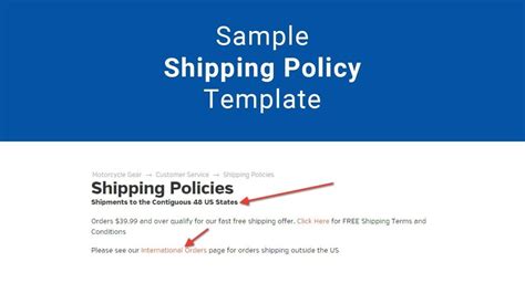 Ebay Shipping Policy Template