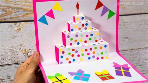 DIY Birthday Cake Pop Up Card | Easy birthday cards diy, Birthday card ...