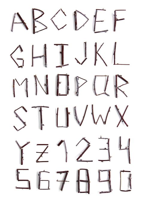 twig font from raspberry canes (mary jo hoffman) | Typography alphabet, Lettering, Stick letters