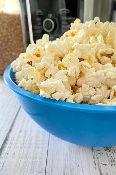 Healthy Air Fryer Popcorn [Oil Free] This Healthy Kitchen