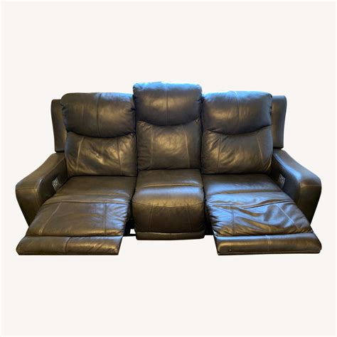 Raymour & Flanigan Leather Electric Recliner - AptDeco