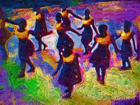 Ghana Dancers Painting by Deborah Selib-Haig DMacq