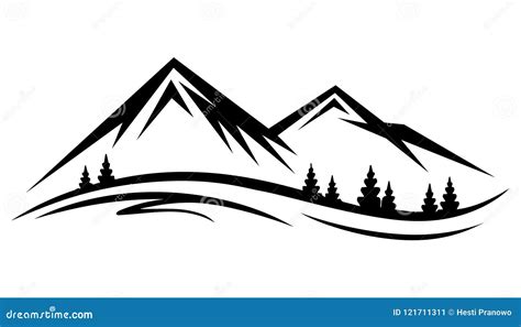 Mountain Silhouette Hill Clip Art Vector Illustration | CartoonDealer ...