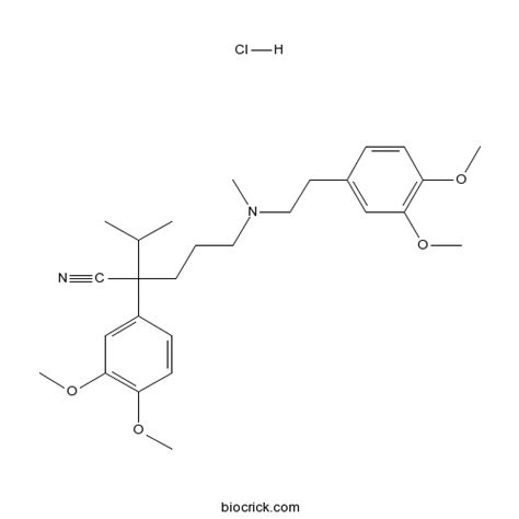 Verapamil HCl | CAS:152-11-4 | Ca2+ channel blocker (L-type) | High Purity | Manufacturer BioCrick