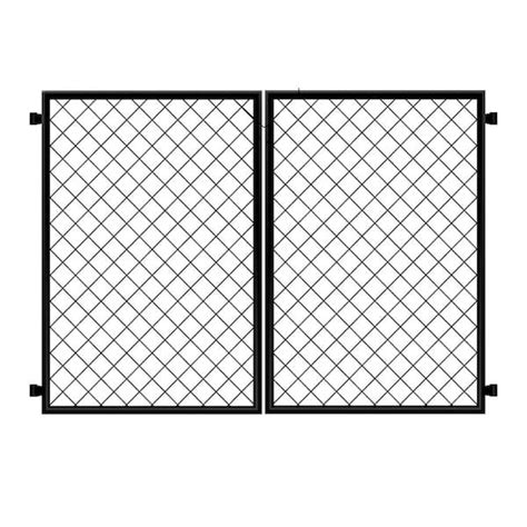 Vigoro 37.3 in. H x 50.2 in. W Black Metal Diamond Mesh Garden Fence Gate 860657 - The Home Depot