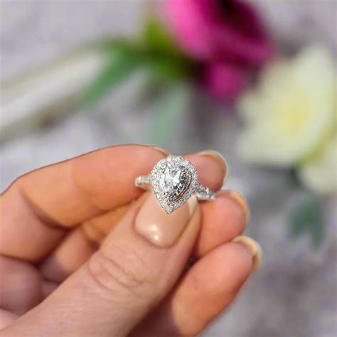 Pear Shaped Diamond Double Halo Ring – Doyle Design Dublin