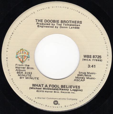 The Doobie Brothers - What A Fool Believes (1978, Specialty Records ...