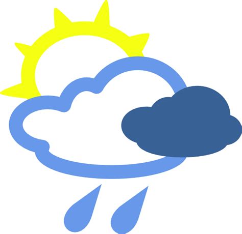 Sun And Rain Weather Symbols Clip Art at Clker.com - vector clip art online, royalty free ...